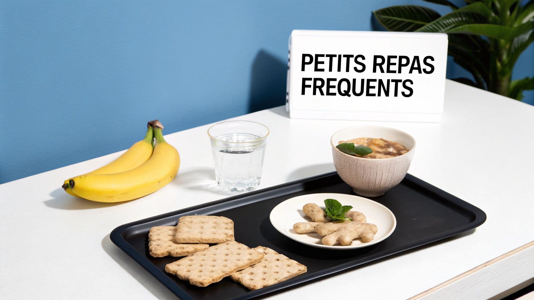 Collation anti-nausées grossesse : bananes, crackers, eau